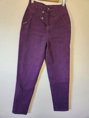 VINTAGE Blaze Riding Gear Purple High Rise V-Yoke Bareback Western Jeans EUC